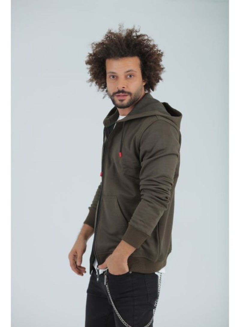 Caesar mens plain hoodie with front zipper - Image 3