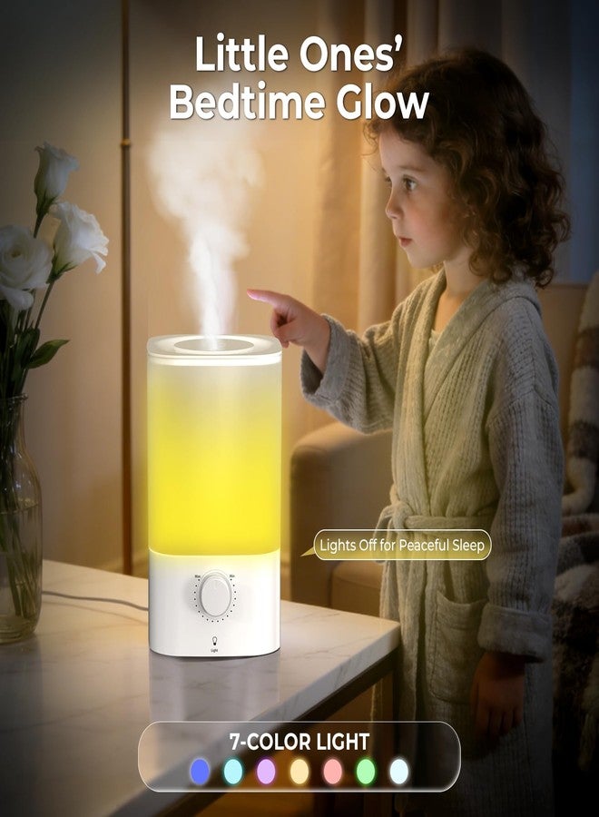 Electactic Top-Fill Cool Mist Bedroom Humidifier for Plants & Baby Nursery, 3.2L Large Capacity for up to 40H Runtime, Ultra Quiet <28dB, 3 IN 1, 5μm Fine Mist, BPA-Free for Living Room, Desk, Office - Image 2