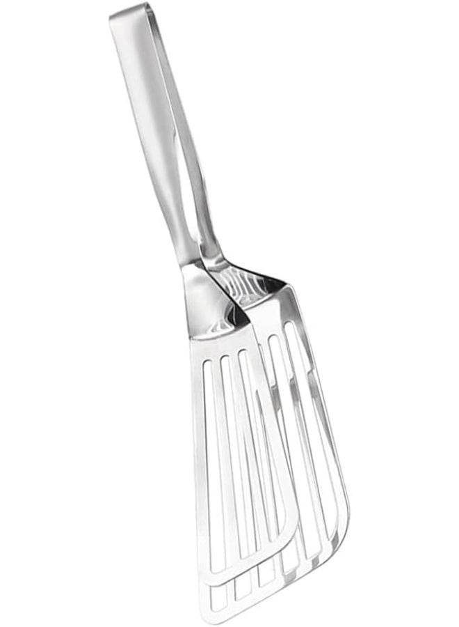 Slotted Metal Spatula Tongs Kitchen Tongs Grill Food Tongs Grilling Tong Fish Steak Clip Tong Turners Heat Resistant for Cooking Grilling Frying - Image 5