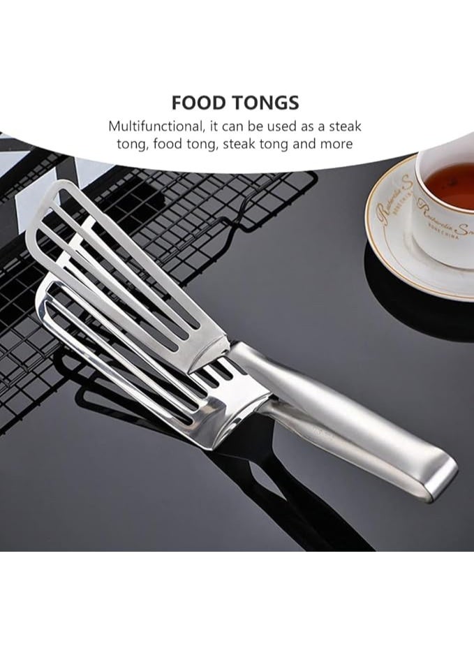 Slotted Metal Spatula Tongs Kitchen Tongs Grill Food Tongs Grilling Tong Fish Steak Clip Tong Turners Heat Resistant for Cooking Grilling Frying - Image 3