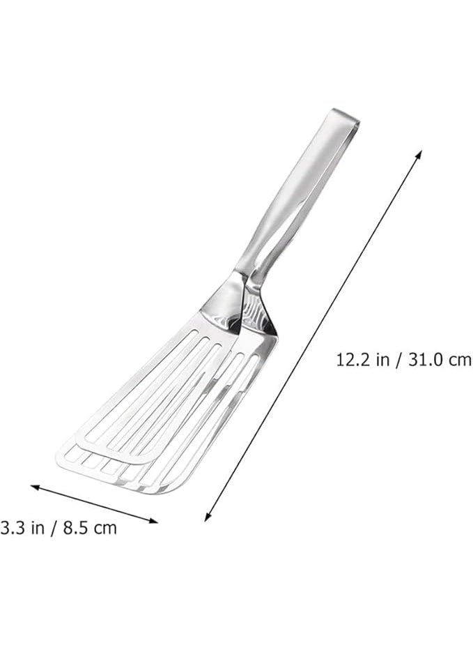 Slotted Metal Spatula Tongs Kitchen Tongs Grill Food Tongs Grilling Tong Fish Steak Clip Tong Turners Heat Resistant for Cooking Grilling Frying - Image 4