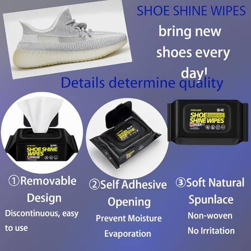 adbeni Shoe Shine Wipes | 1 Pack of 80 PCS | Quick Sneaker & Shoe Cleaner | Cleaning Wet Wipes for Canvas, Rubber & Synthetic Shoes | Removes Dirt, Dust & Stains | Travel-Friendly, Gentle Formula - Image 3