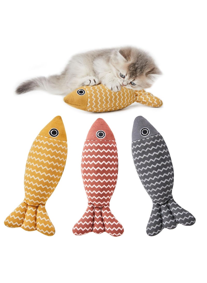 A.M 3 Pack Catnip Toy,Fish Cat Toy,Cat Chew Toy Bite Resistant Catnip Toys for Cats,Catnip Cat Toys,Cat Teething Chew Toy -Durable,Indestructible,and Safe for Aggressive Chewers - Image 1
