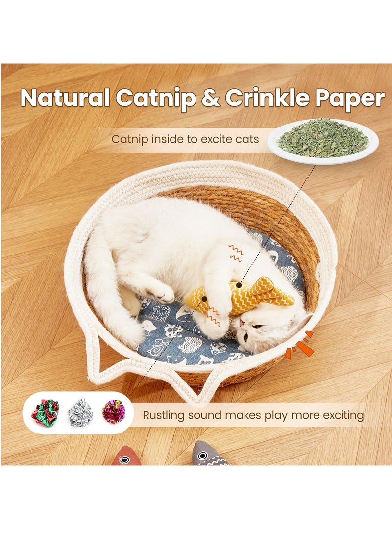 A.M 3 Pack Catnip Toy,Fish Cat Toy,Cat Chew Toy Bite Resistant Catnip Toys for Cats,Catnip Cat Toys,Cat Teething Chew Toy -Durable,Indestructible,and Safe for Aggressive Chewers - Image 5