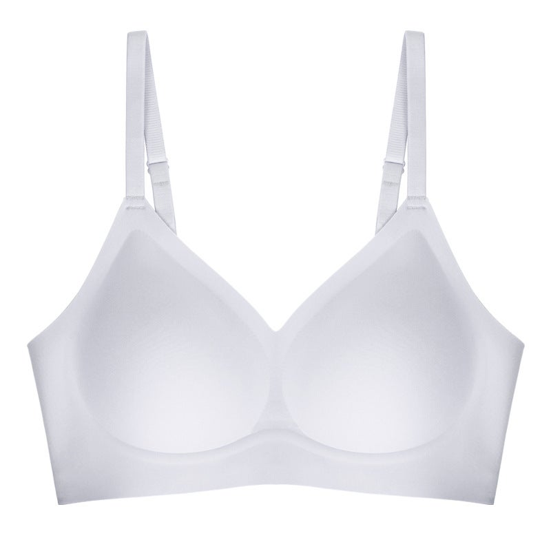 Seamless Lift Bra Summer Jelly Cup Thin Straps Backless Temperament black - Image 3