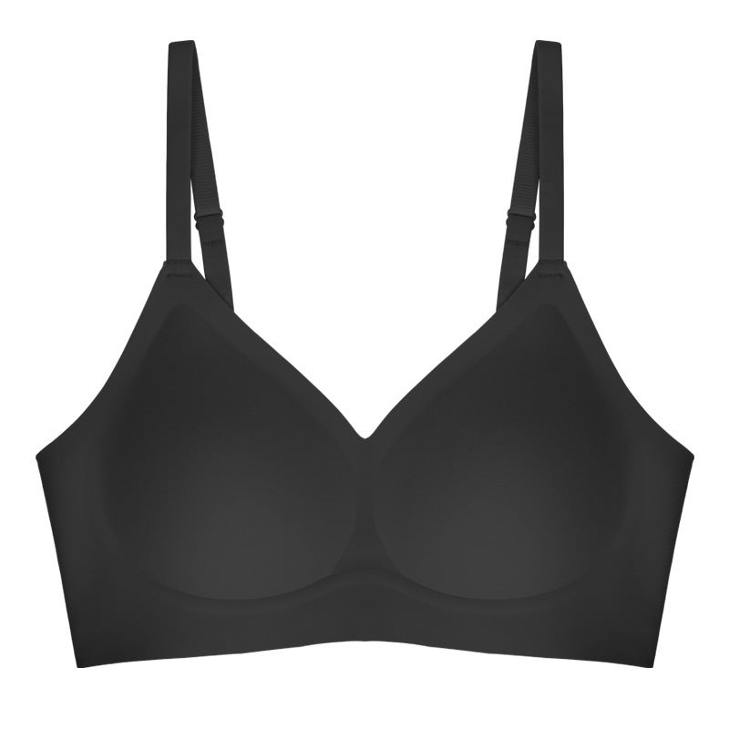 Seamless Lift Bra Summer Jelly Cup Thin Straps Backless Temperament black - Image 1
