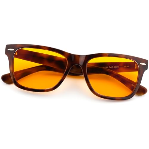 ViewJoy Sleep Glasses 999 Blue Light Glasses Dual AR Coatings Amber Orange Lens for Computer Gaming Reduce Eyestrain Havana Tortoise Shell Frames - Image 2
