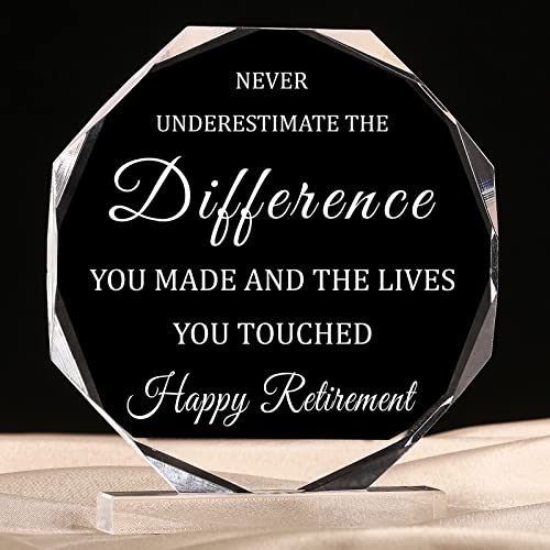 Chunful Happy Retirement Gifts for Men Women Never Understand the Difference You Made Keepsake and Paperweight Retirement Plaque Inspirational Gifts for Retired Teacher Police Firefighter Nurse Novel Style 