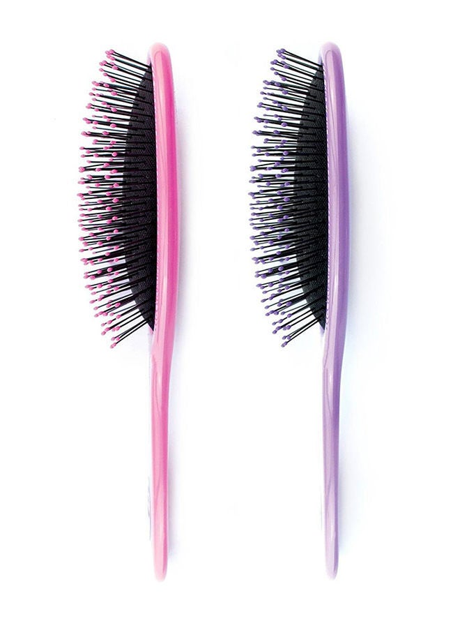 NIBEMINENT 2-Piece Detangler Brush Purple/Pink 50centimeter - Image 2
