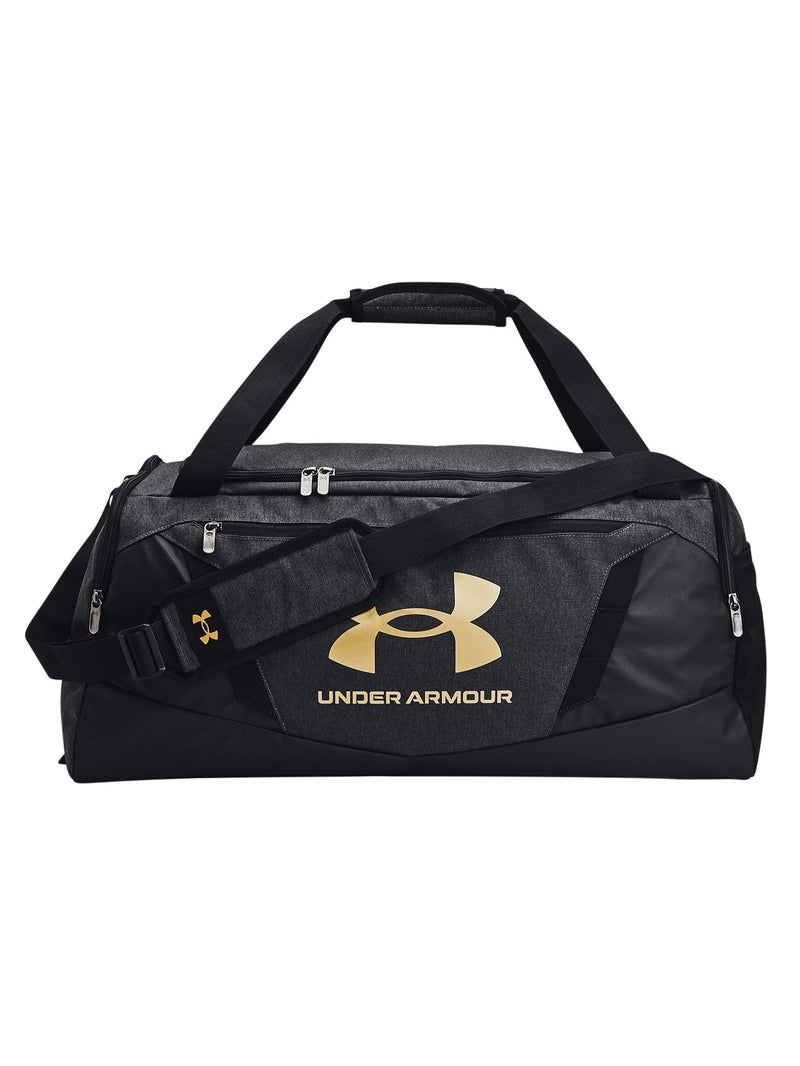 Under Armour Unisex-Adult Undeniable 5.0 Duffle, Black Medium Heather (002)/Metallic Gold, Small - Image 1