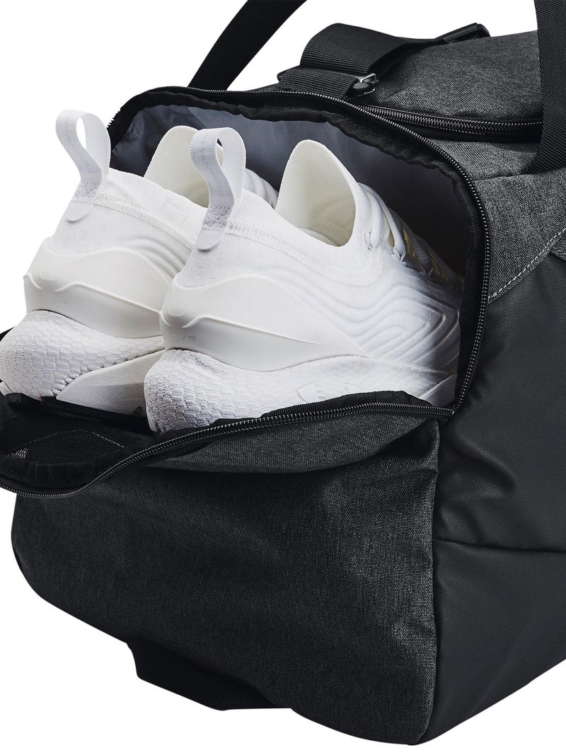 Under Armour Unisex-Adult Undeniable 5.0 Duffle, Black Medium Heather (002)/Metallic Gold, Small - Image 3