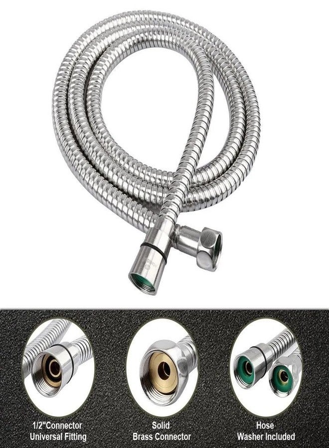 Misri 1.5 meter Stainless Steel Double-Buckle Flexible Shower Hose Hand Shower Hose Shower Tube, Health Faucet Tube for Bathroom, Faucet Pipe for Toilet, Flexible Tube (1 PCS) - Image 3