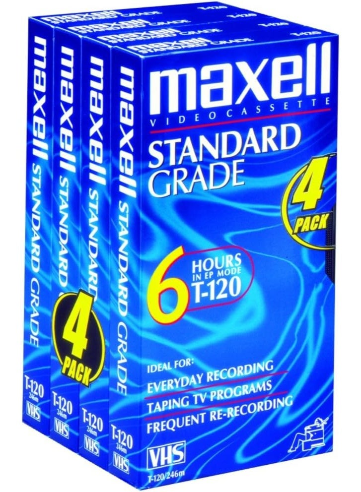 Maxell Maxell STD-T-120 4 Pack VHS Tapes