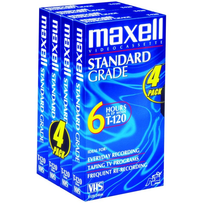 Maxell أشرطة فيديو ماكسيل STD-T-120 4 عبوات