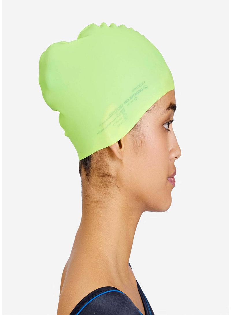 NABAIJI NABAIJI by DECATHLON, Silicone Swim Cap Lightweight & Durable Yellow  - Image 2
