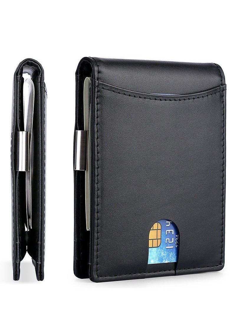 Skycare Slim Wallets for Men - Leather Money Clip Mens Wallet - RFID Blocking Front Pocket Bifold Wallet - Minimalist Credit Card Holder with Gift Box - Image 1