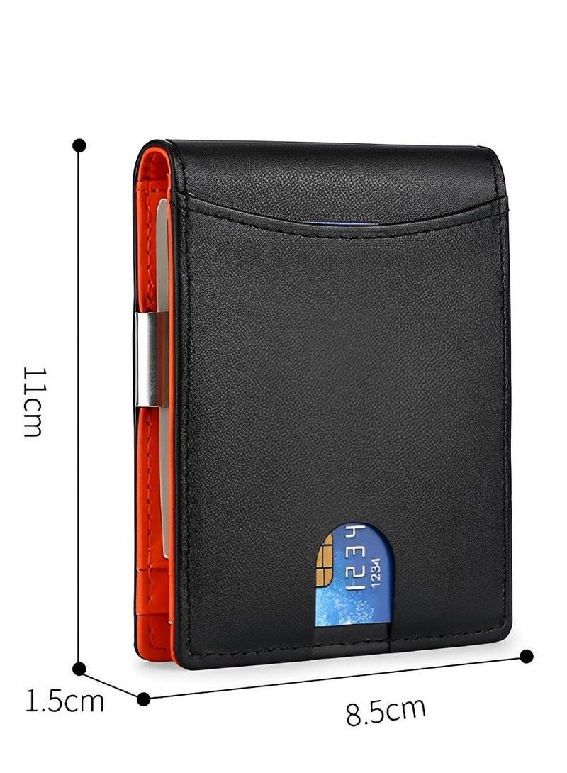 Skycare Slim Wallets for Men - Leather Money Clip Mens Wallet - RFID Blocking Front Pocket Bifold Wallet - Minimalist Credit Card Holder with Gift Box - Image 3