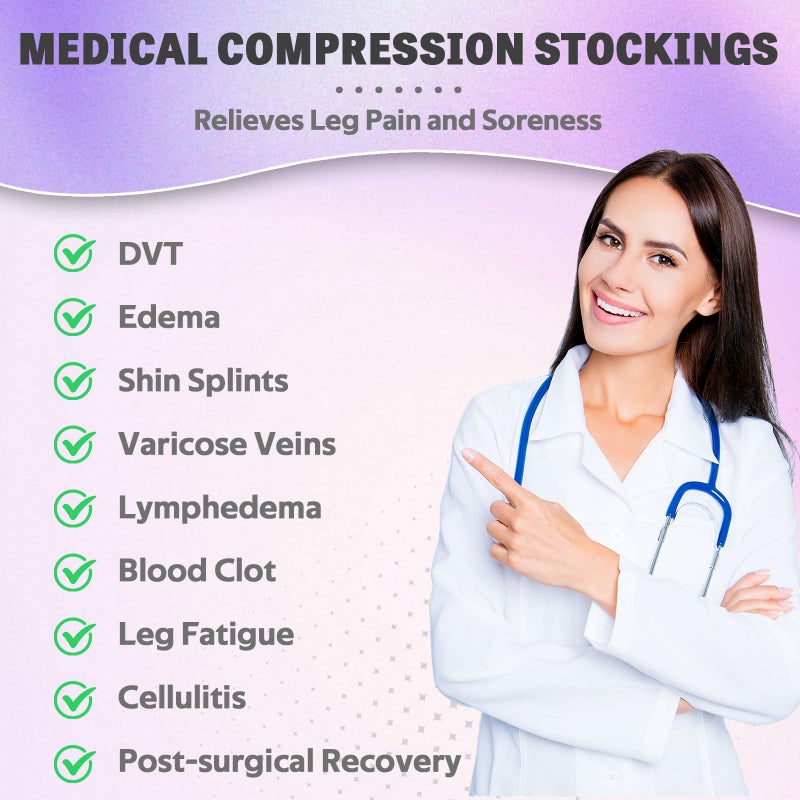 Ktinnead Thigh High Compression Stockings Footless 20-30mmHg for Men & Women - Image 4