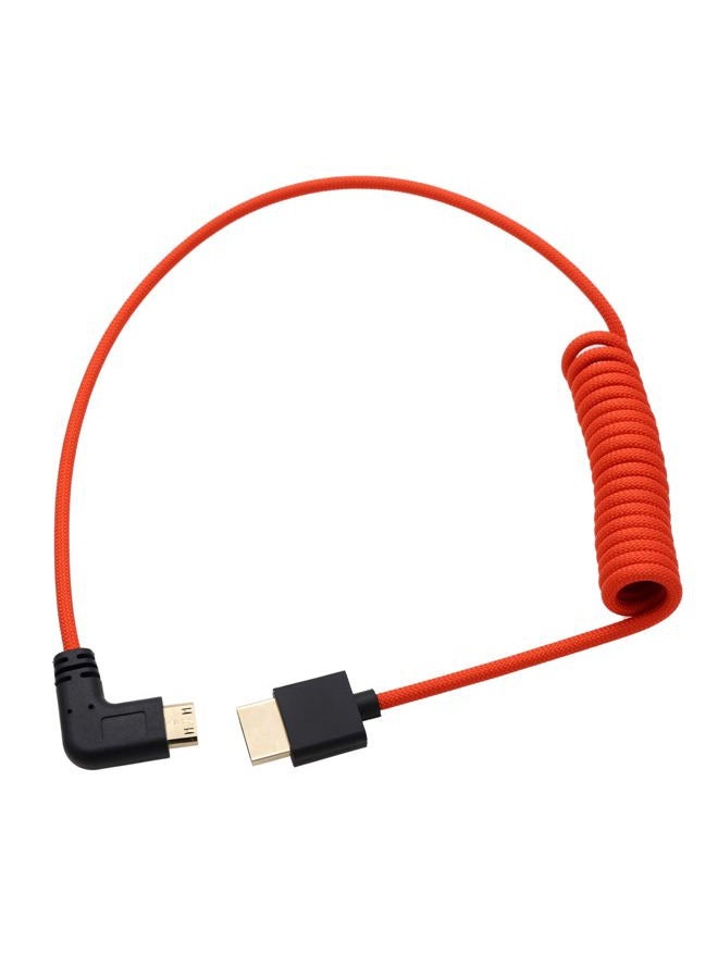 HangTon Mini HDMI to HDMI 8K 4K60p Cable for Canon EOS R RP XA70 6D Mark II 5D Mark IV Camera ATOMOS Ninja V SmallHD Ultra Monitor, Rigth Angle Type A C HDMI 2.1 Red 50cm - Image 2