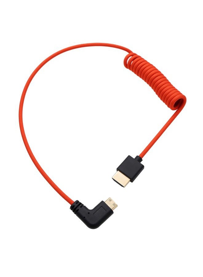 HangTon Mini HDMI to HDMI 8K 4K60p Cable for Canon EOS R RP XA70 6D Mark II 5D Mark IV Camera ATOMOS Ninja V SmallHD Ultra Monitor, Rigth Angle Type A C HDMI 2.1 Red 50cm - Image 3