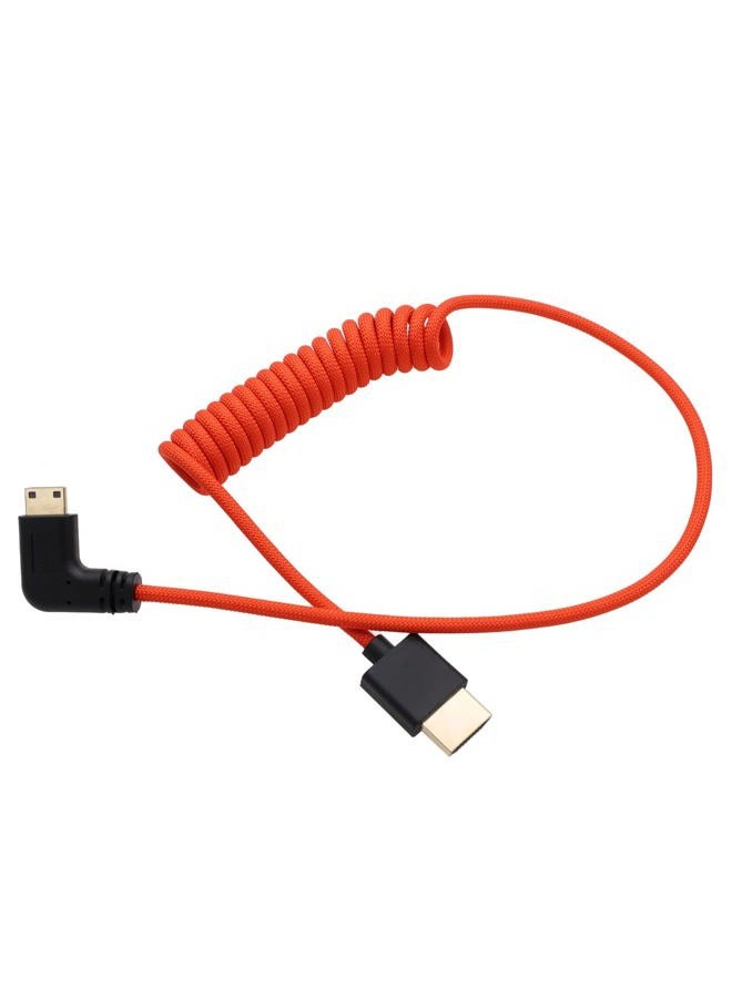 HangTon Mini HDMI to HDMI 8K 4K60p Cable for Canon EOS R RP XA70 6D Mark II 5D Mark IV Camera ATOMOS Ninja V SmallHD Ultra Monitor, Rigth Angle Type A C HDMI 2.1 Red 50cm - Image 1