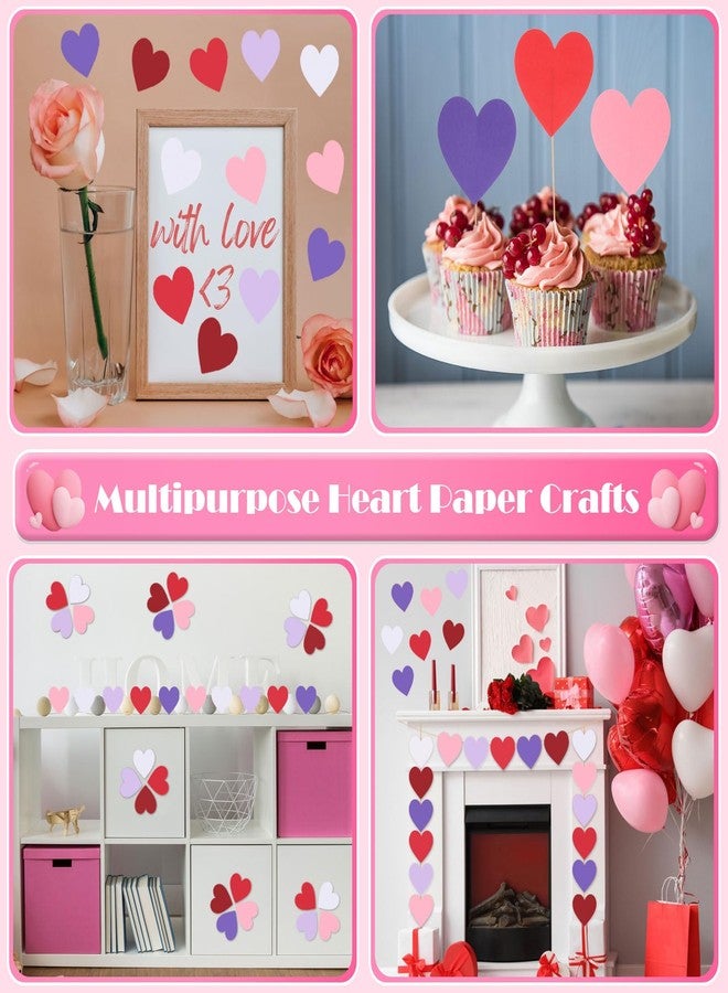 MixTeach 900 Pcs Valentine's Day Paper Hearts Cutouts, 6 Colors - Image 5