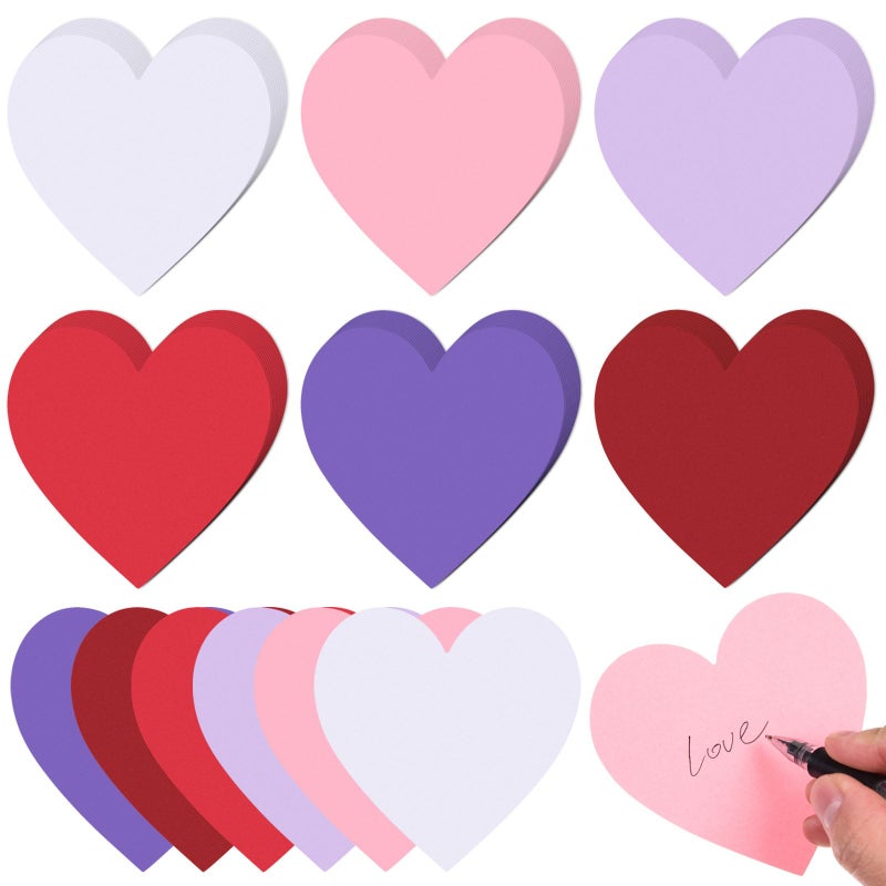 MixTeach 900 Pcs Valentine's Day Paper Hearts Cutouts, 6 Colors - Image 1