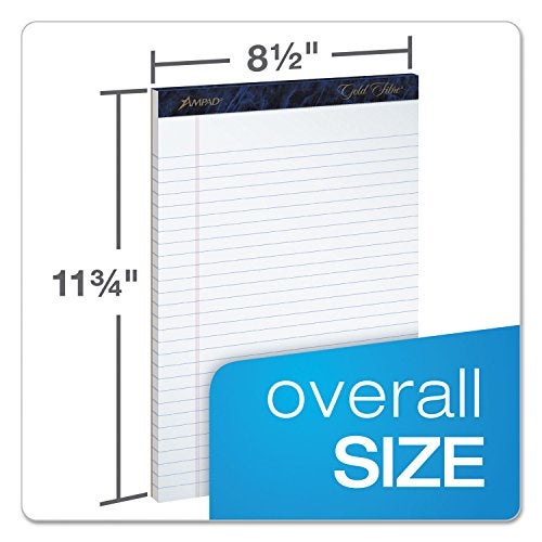 Ampad Gold Fibre Writing Pads, Legal/Wide Rule, Letter Size (8 1/2 in x 11 3/4 in), White, Four 50-Sheet Pads per Pack (20-031) - Image 2