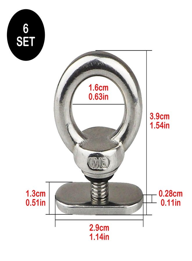 iweener Stainless Steel Kayak Track Mount Tie Down Eyelet Rail for Kayak Canoe Boat Bungee Cord or Ropes 6 Packs - Image 5