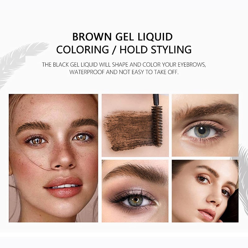 DAGEDA 2Pcs Dark Brown Brow Gel, Eyebrow Setting Gel, Waterproof and Sweat-Proof, Eyebrow Repair Liquid for Brows Styling 1.81oz - Image 5