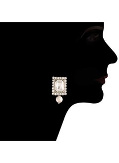 I Jewels I Jewels Silver Plated Traditional Stone Pearl Choker Necklace Jewellery Set For Women/Girls (ML237ZW)  - Image 3