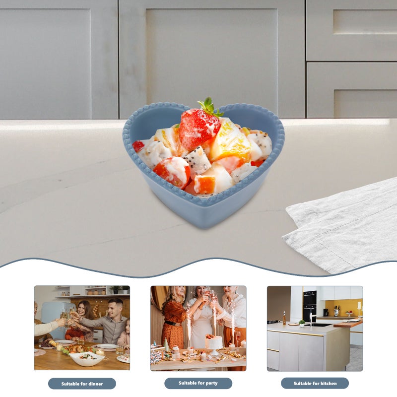 🏠 وعاء سيراميك على شكل قلب لتقديم الفواكه والحلويات والمأكولات لون أزرق فاتح للاستخدام المنزلي والمطاعم والمطابخ - Image 5