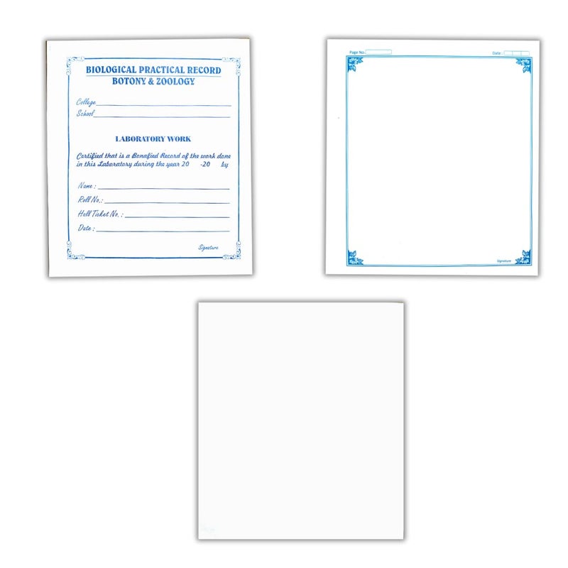 DUSHALA Practical Record Papers, Botony and Zoology (Lab Record Sheets kit 1) - Image 1