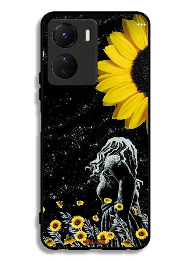 Tolwak Vivo Y16 Protective Case Cover Girl Look At Moon Art - Image 1