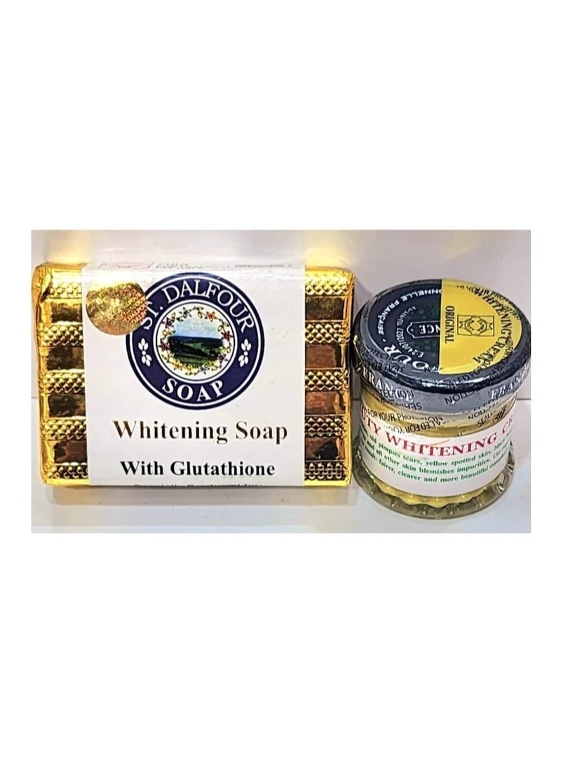 St.Dalfour St Dalfour Radiance Duo: Whitening Soap with Glutathione, Vitamin C & E + Excel Beauty Whitening Cream - Image 2