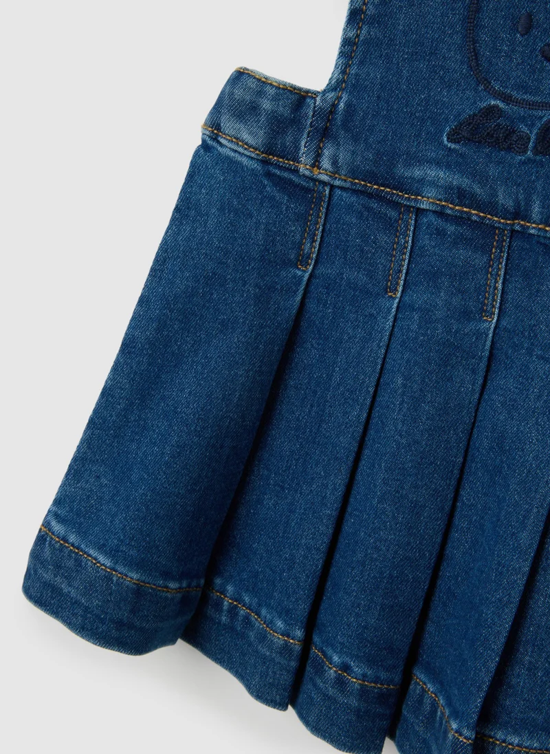 Ovs BLUE STRETCH DENIM BABY DRESS REGULAR FIT