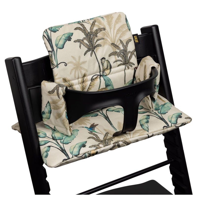 UKJE Cushion Compatible with Stokke Tripp Trapp (Old and New Model) 2 Pieces, Baby High Chair Cushion, Laminated BPA-Free Oeko-Tex Certified Cotton, Easy to Clean, Handmade in Europe, Forest - Image 1
