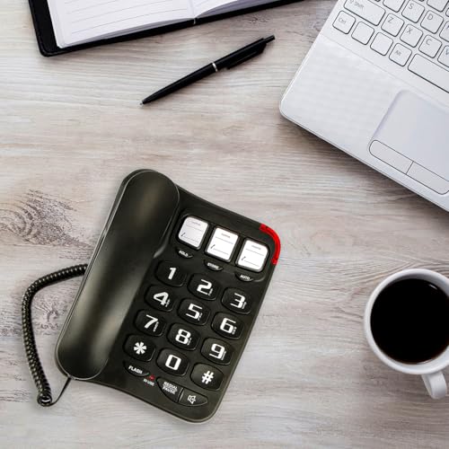 SIWMER Large Button Corded Phone for Seniors - Photo Speed Dial, Volume Control, Speakerphone, Extra-Long Cord, Flash Alert, Easy-to-Use Desk Telephone，Suitable for Multiple scenarios - Image 2