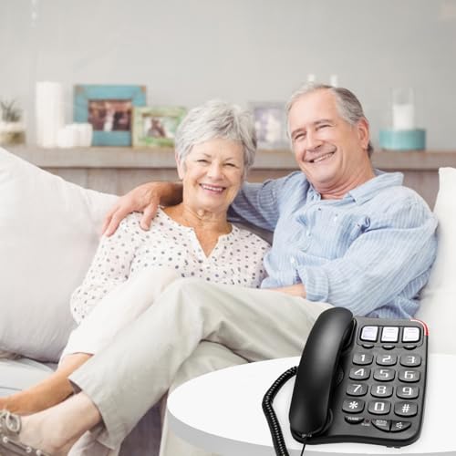 SIWMER Large Button Corded Phone for Seniors - Photo Speed Dial, Volume Control, Speakerphone, Extra-Long Cord, Flash Alert, Easy-to-Use Desk Telephone，Suitable for Multiple scenarios - Image 4