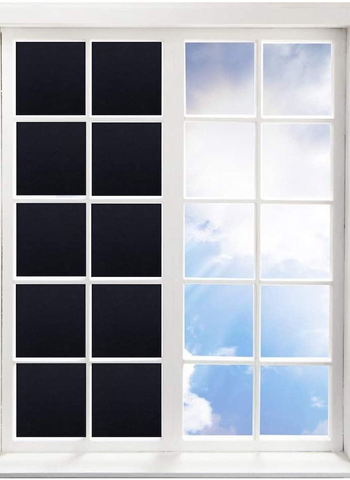 ORKbiz Total Blackout Frosted Window Film Privacy Reusable Blackout Window Film, Static Cling Room Darkening Glue Free Curtains for Day Sleeping Bedroom and Bathroom, UV Resistant Black Glass Sticker  - Image 2