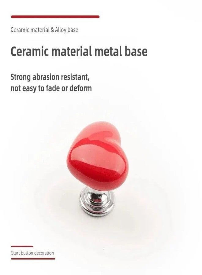 enttgo Car One-Touch Start Button with Push-to-Start Rocker Lever, Engine Start/Stop Joystick, and Full Metal Ball-bar Starter Cover for Decorative Accessories (Metal Heart - Red) - Image 4