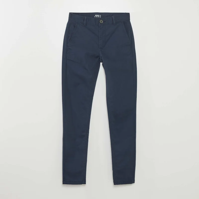 Kiabi Stretch Skinny Chinos - L32 Blue
