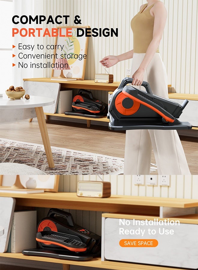 هاهاهاي جهاز المشي الكهربائي، جهاز تمارين الساقين، جهاز تدريب إعادة تأهيل كبار السن، جهاز تمارين الساقين بدواسة القدم، هادئ ومحمول، جهاز إعادة تأهيل السكتة الدماغية والشلل النصفي، جهاز المشي البيضاوي مع جهاز تحكم عن بعد و 12 سرعة قابلة للتعديل - Image 4