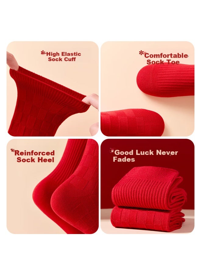 MIIOW Lucky Red Socks For Men And Women, Xinjiang Cotton, Wedding Celebration, Year Of The Horse, Men's Mid-calf Cotton Socks - Image 3