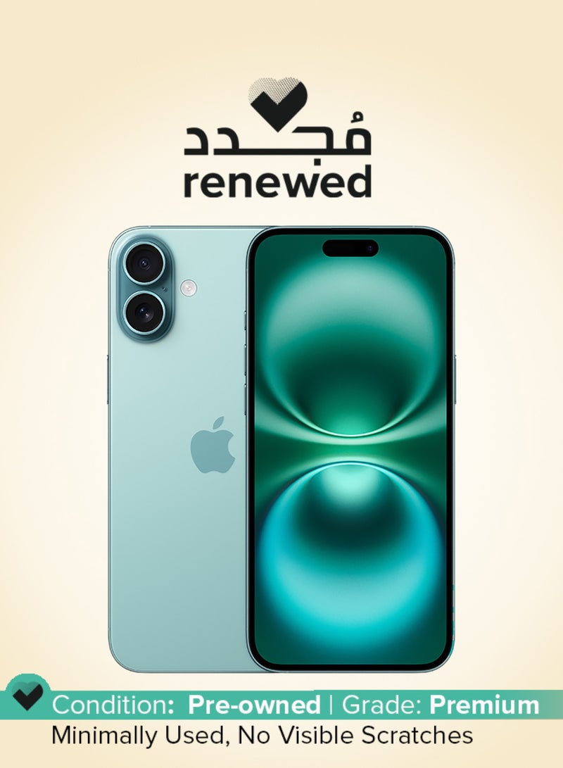 ابل  مجدد - آيفون 16 128 جيجابايت تيل 5G مع فيس تايم - النسخة الدولية - Image 1