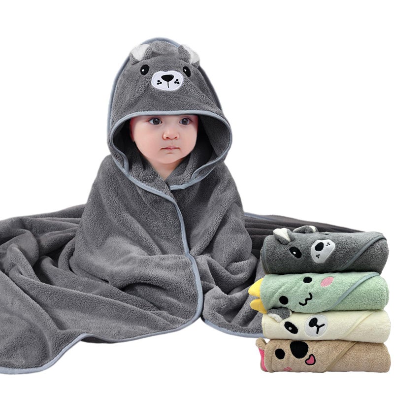 TMIELYBS Hooded Baby Towels, 4 Packs Premium Soft Baby Bath Towels with Hood for Babies, Toddler, Infant - Ultra Absorbent, Baby Stuff Shower as Best Gifts for Boys and Girls (4Pack) - Image 1