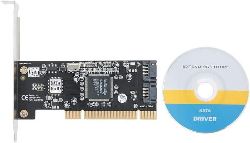 Wendry 2-Channel Array Card, PCI SATA150 Expansion Card, Supports 98SE/ME/NT4.0/2000/XP/Vista/Win7 (32/64 bit), Compatible with Hard Drive, SSD, Optical Drive - Image 1
