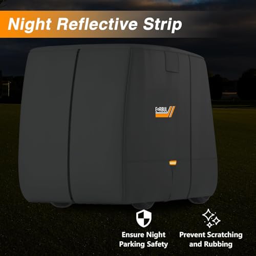 EVRBUL Golf Cart Cover 2/2+2/4 Passenger Heavy Duty 420D Waterproof Golf Cart Covers with Three Zipper Doors Compatible with EZGO, Club Car, Yamaha Golf Carts,Windproof Sunproof Golf Cart Cover (Gray) - Image 5