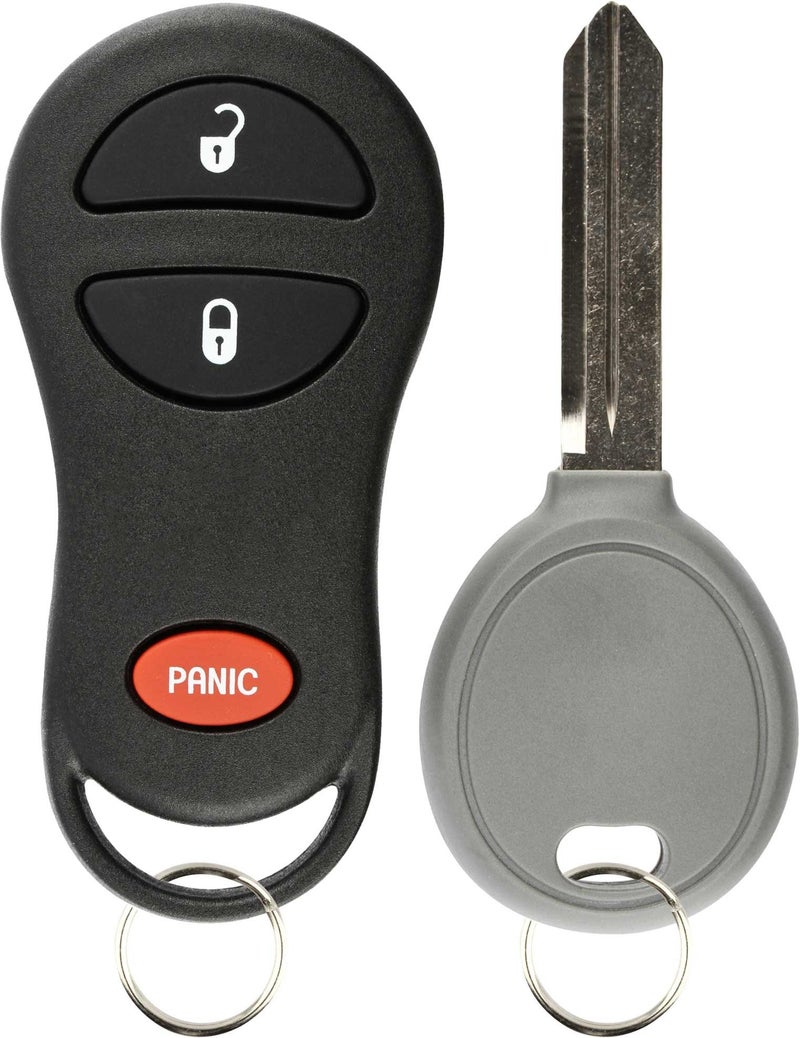 KeylessOption Keyless Entry Remote Fob Uncut Ignition Car Key Replacement for GQ43VT17T, 04686481 - Image 1
