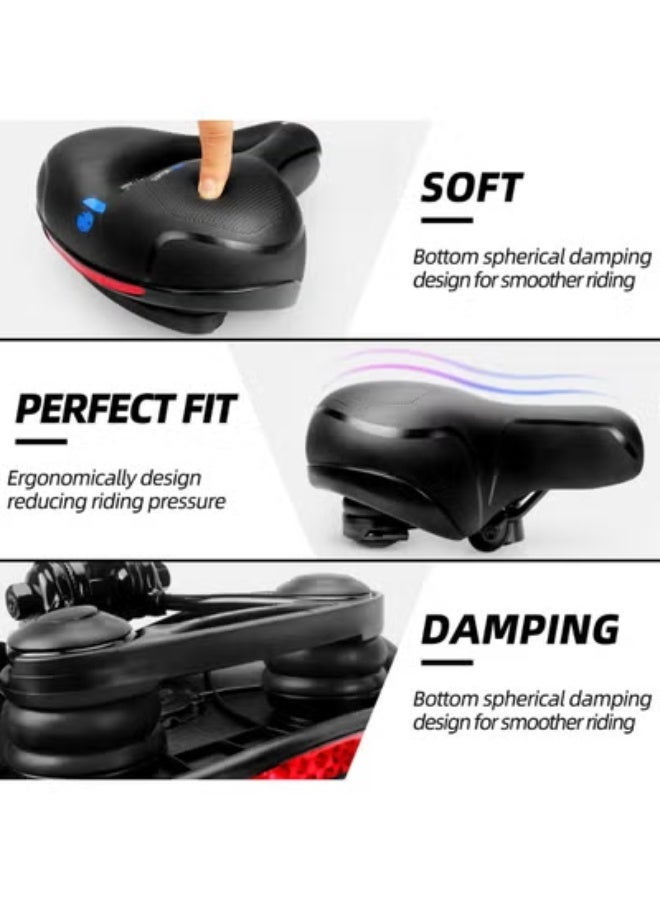 Chabeia Bike Seat Cushion Waterproof Comfort Soft Bicycle Seats Wide Memory Foam Padded E-Bike Saddle for Men Women Universal Mountain Road Bicycle Seat Cover-Blue - Image 3